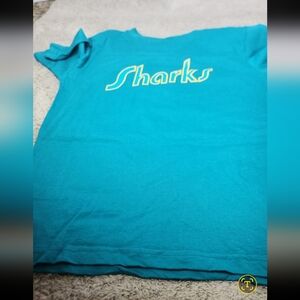 Youth Teal Short Sleeve NHL Sharks T-Shirt - S (6/7)